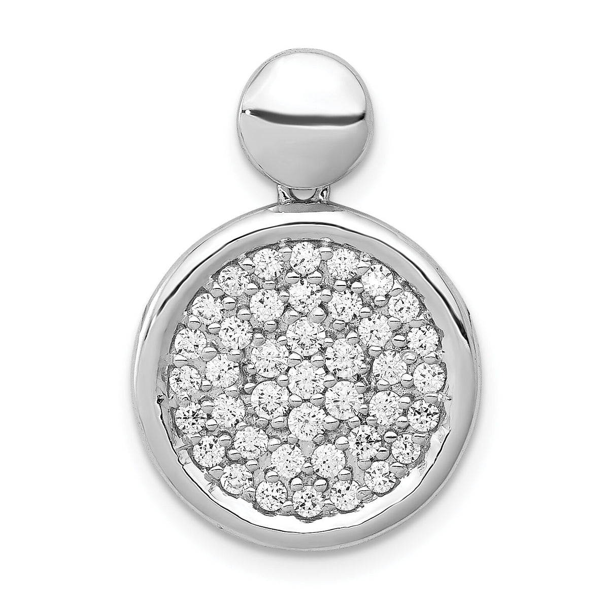 14k White Gold 1/2ct. Diamond Fancy Circle Pendant-PM4016-050-WA