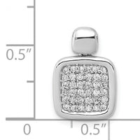 14k White Gold 1/4ct. Diamond Fancy Square Pendant-PM4018-025-WA