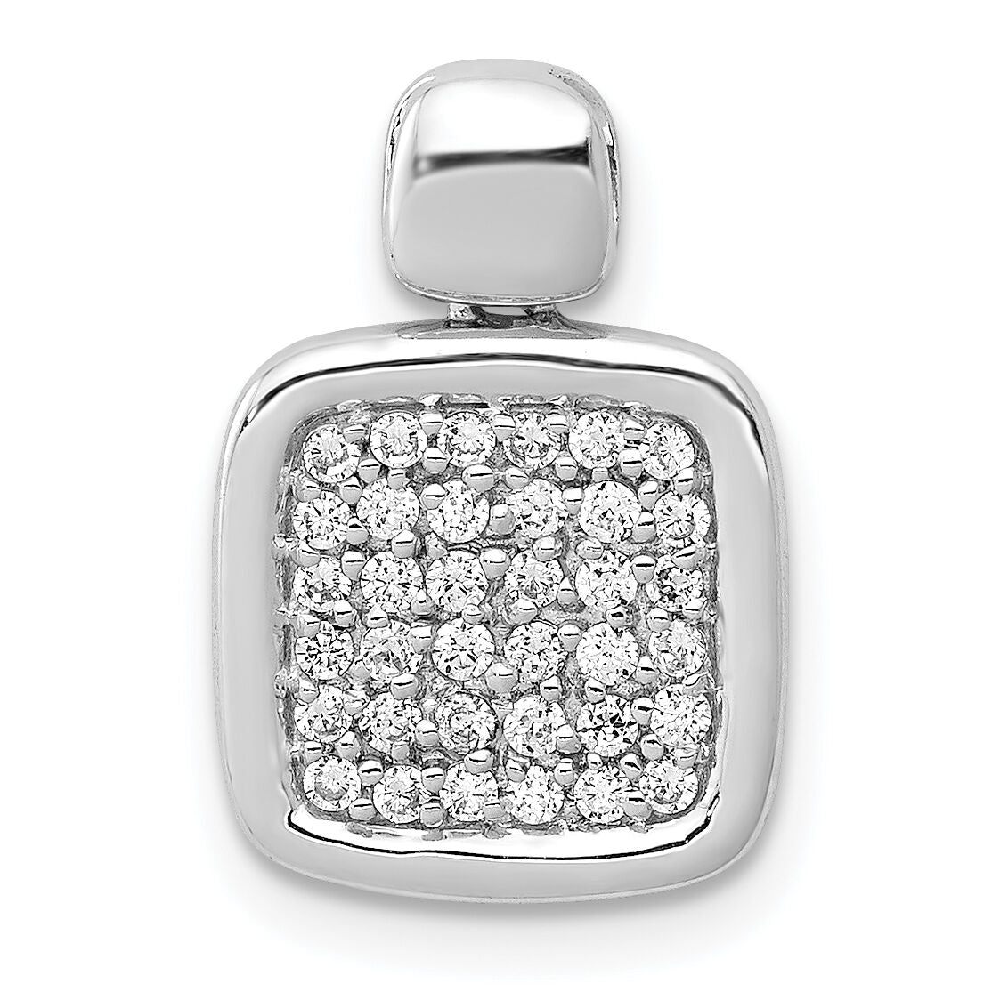 14k White Gold 1/4ct. Diamond Fancy Square Pendant-PM4018-025-WA