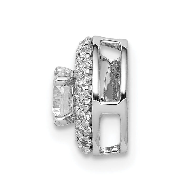 14k White Gold 4.1mm Center 1/4ct. Diamond Semi-mount Chain Slide-PM4020-025-WA