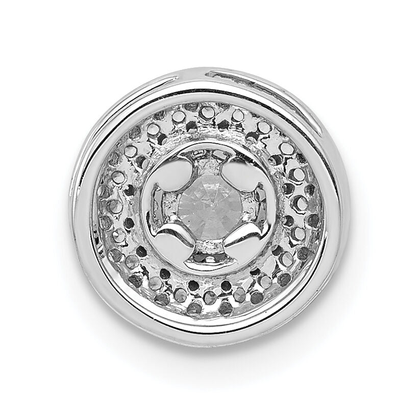 14k White Gold 4.1mm Center 1/4ct. Diamond Semi-mount Chain Slide-PM4020-025-WA