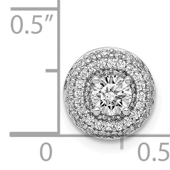 14k White Gold 4.1mm Center 1/4ct. Diamond Semi-mount Chain Slide-PM4020-025-WA