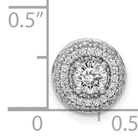 14k White Gold 4.1mm Center 1/4ct. Diamond Semi-mount Chain Slide-PM4020-025-WA