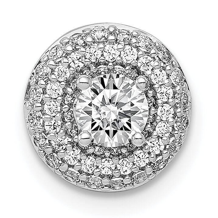 14k White Gold 4.1mm Center 1/4ct. Diamond Semi-mount Chain Slide-PM4020-025-WA