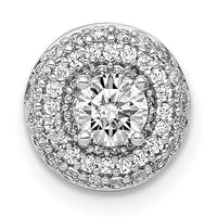 14k White Gold 4.1mm Center 1/4ct. Diamond Semi-mount Chain Slide-PM4020-025-WA