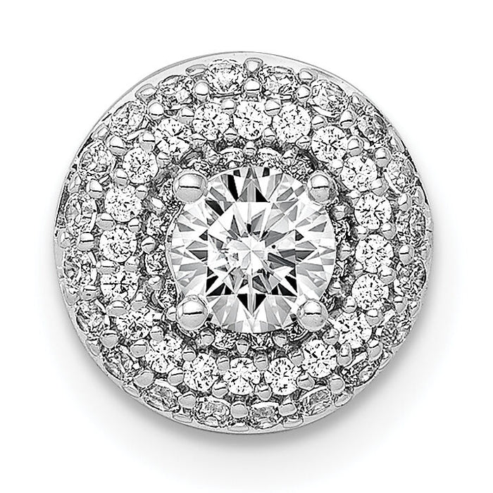 14k White Gold 4.1mm Center 1/4ct. Diamond Semi-mount Chain Slide-PM4020-025-WA