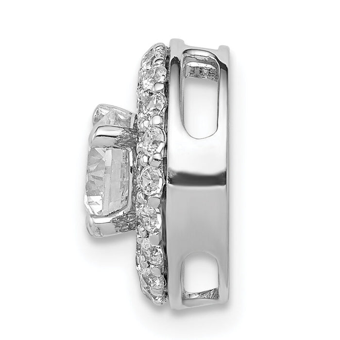 14k White Gold 5.2mm Center 3/8ct. Diamond Semi-mount Chain Slide-PM4020-040-WA