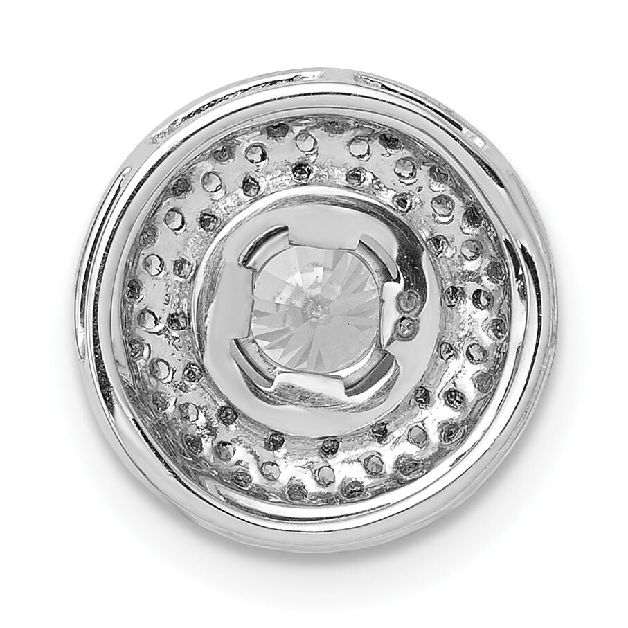 14k White Gold 5.2mm Center 3/8ct. Diamond Semi-mount Chain Slide-PM4020-040-WA