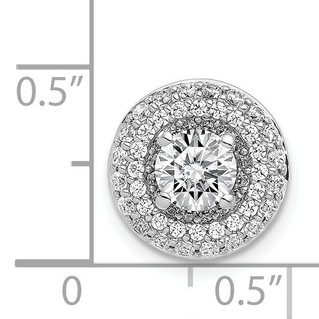 14k White Gold 5.2mm Center 3/8ct. Diamond Semi-mount Chain Slide-PM4020-040-WA