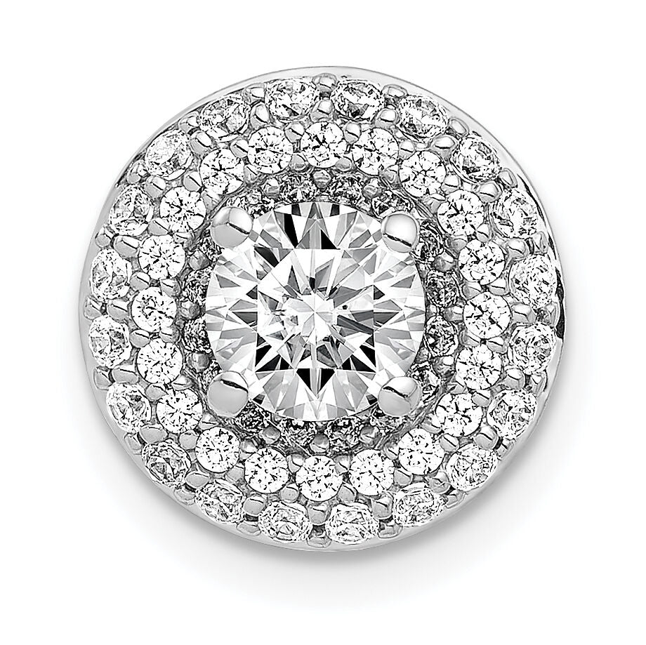 14k White Gold 5.2mm Center 3/8ct. Diamond Semi-mount Chain Slide-PM4020-040-WA