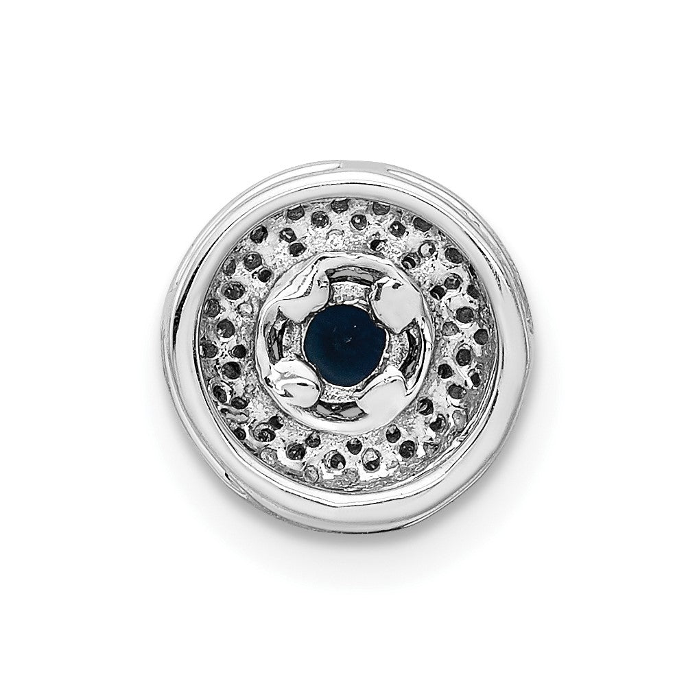 14k White Gold 1/4ct. Diamond and .25 Sapphire Chain Slide-PM4020-SA-025-WA