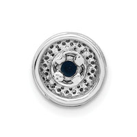 14k White Gold 1/4ct. Diamond and .25 Sapphire Chain Slide-PM4020-SA-025-WA