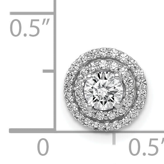 14k White Gold 4.1mm Center 1/5ct.Diamond Semi-mount Chain Slide-PM4021-020-WA