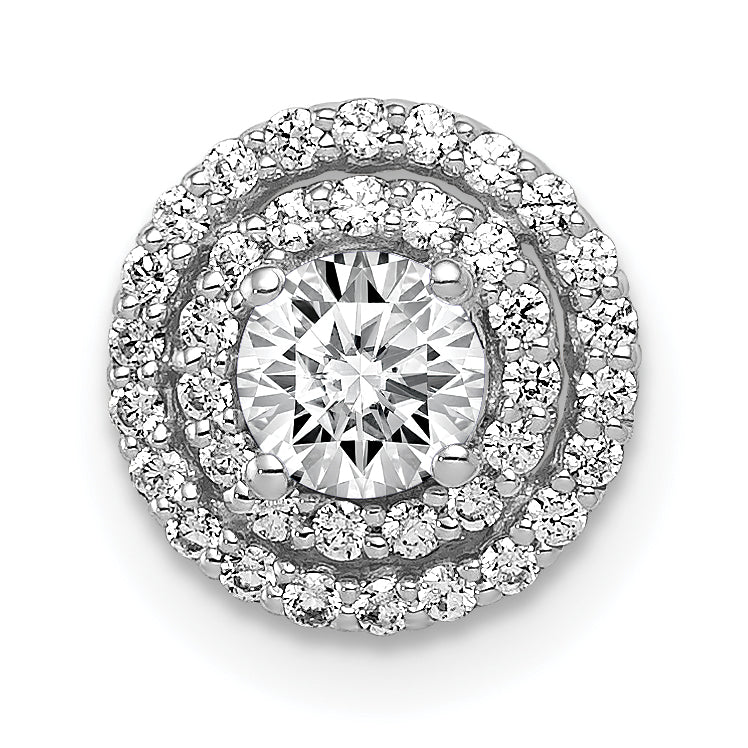 14k White Gold 4.1mm Center 1/5ct.Diamond Semi-mount Chain Slide-PM4021-020-WA