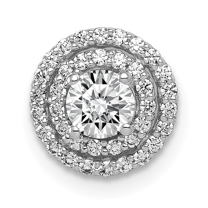 14k White Gold 4.1mm Center 1/5ct.Diamond Semi-mount Chain Slide-PM4021-020-WA