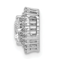 14k White Gold 5.2mm Center 1/5ct. Diamond Semi-mount Chain Slide-PM4021-022-WA