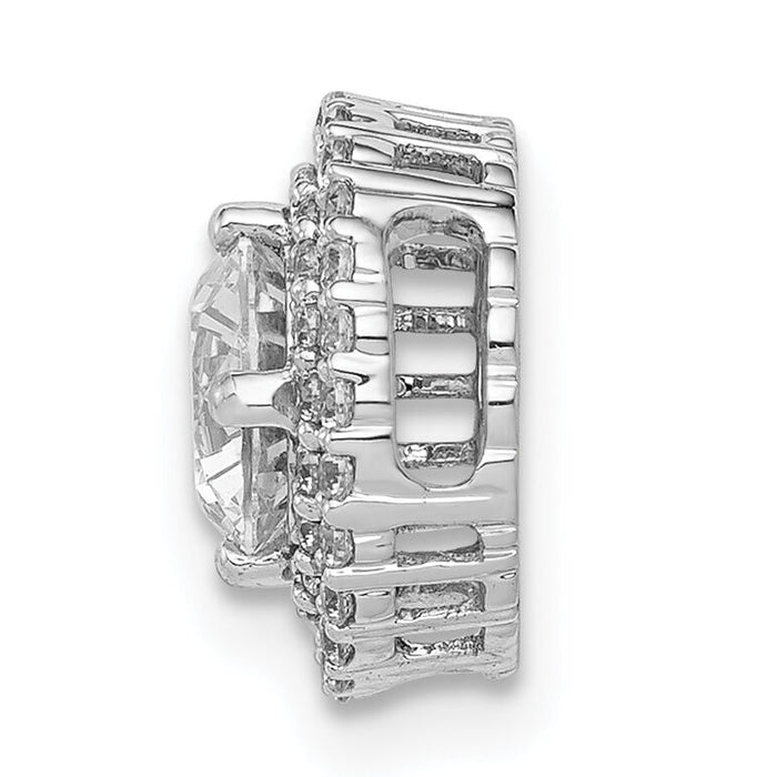 14k White Gold 5.2mm Center 1/5ct. Diamond Semi-mount Chain Slide-PM4021-022-WA