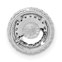 14k White Gold 5.2mm Center 1/5ct. Diamond Semi-mount Chain Slide-PM4021-022-WA