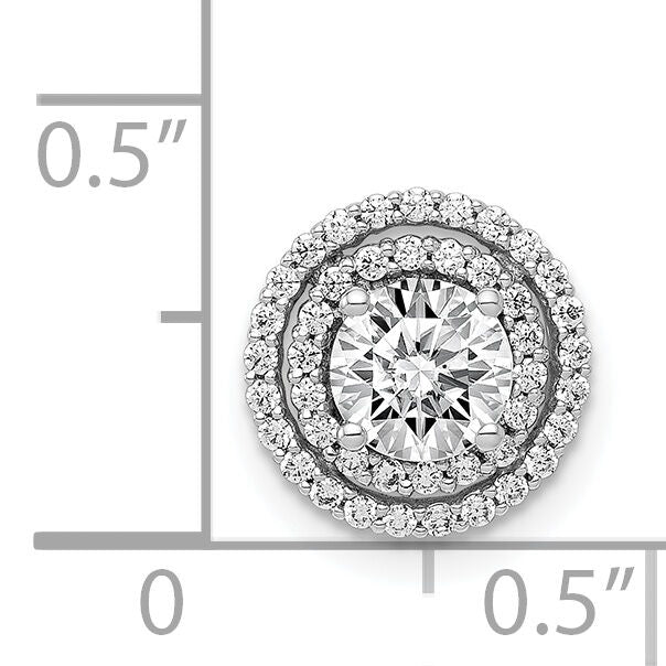14k White Gold 5.2mm Center 1/5ct. Diamond Semi-mount Chain Slide-PM4021-022-WA