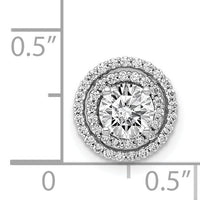 14k White Gold 5.2mm Center 1/5ct. Diamond Semi-mount Chain Slide-PM4021-022-WA