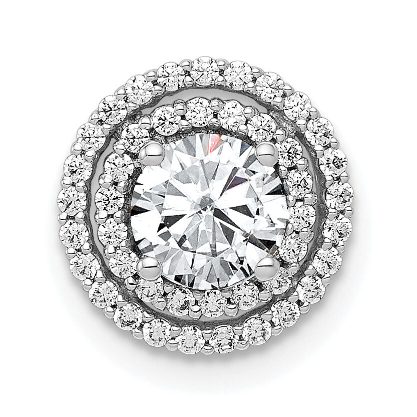 14k White Gold 5.2mm Center 1/5ct. Diamond Semi-mount Chain Slide-PM4021-022-WA