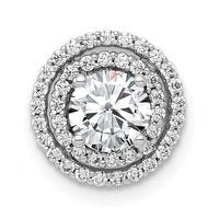 14k White Gold 5.2mm Center 1/5ct. Diamond Semi-mount Chain Slide-PM4021-022-WA