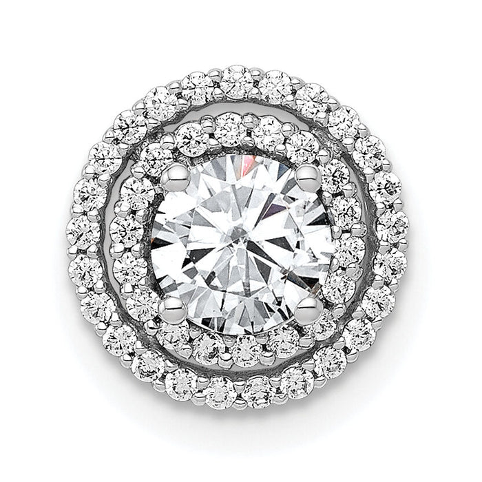 14k White Gold 5.2mm Center 1/5ct. Diamond Semi-mount Chain Slide-PM4021-022-WA