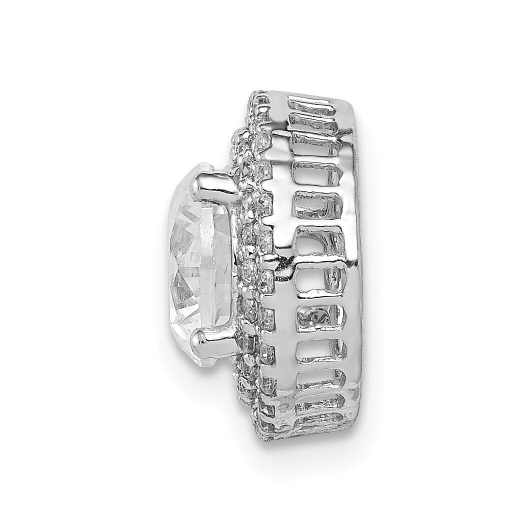14k White Gold 6.5mm Center 1/4ct. Diamond Semi-mount Chain Slide-PM4021-025-WA