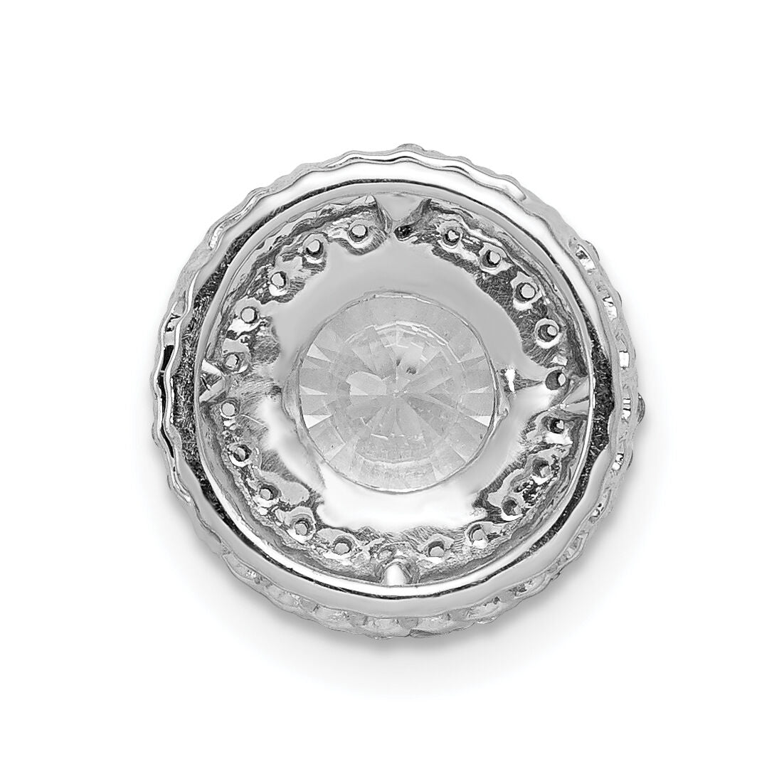 14k White Gold 6.5mm Center 1/4ct. Diamond Semi-mount Chain Slide-PM4021-025-WA