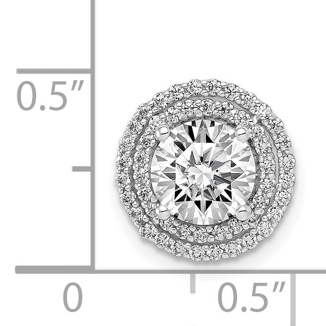14k White Gold 6.5mm Center 1/4ct. Diamond Semi-mount Chain Slide-PM4021-025-WA