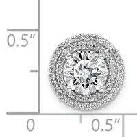 14k White Gold 6.5mm Center 1/4ct. Diamond Semi-mount Chain Slide-PM4021-025-WA