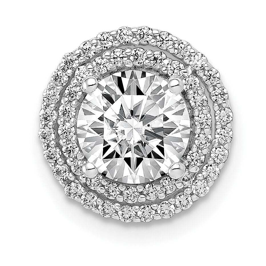 14k White Gold 6.5mm Center 1/4ct. Diamond Semi-mount Chain Slide-PM4021-025-WA