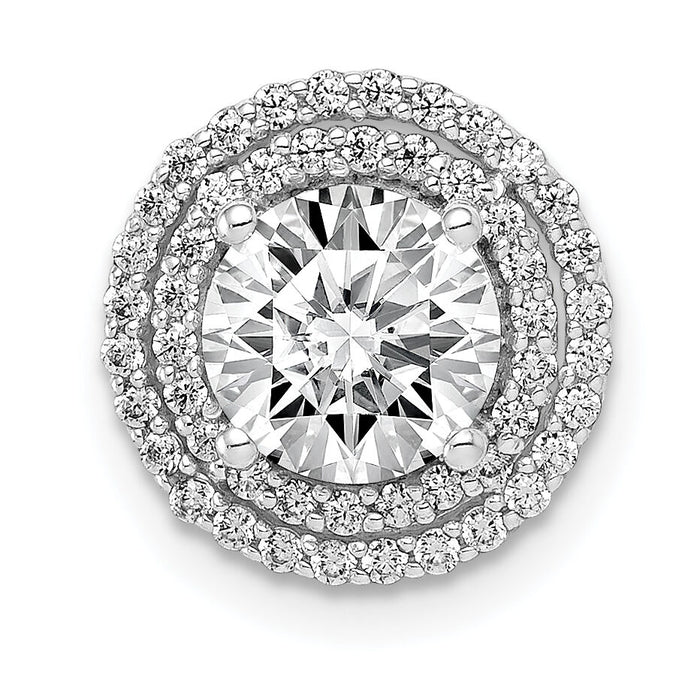 14k White Gold 6.5mm Center 1/4ct. Diamond Semi-mount Chain Slide-PM4021-025-WA