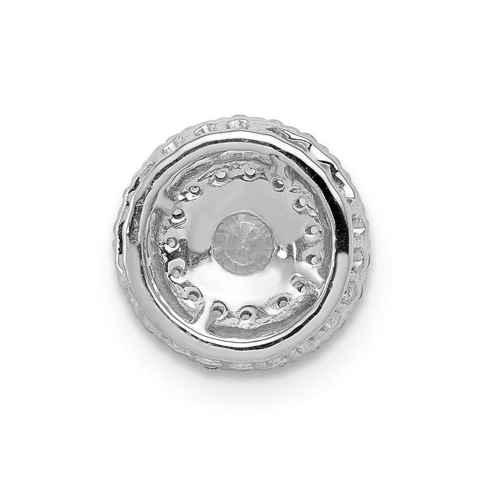 14k White Gold 1/5ct. Diamond and .25 Sapphire Chain Slide-PM4021-SA-020-WA