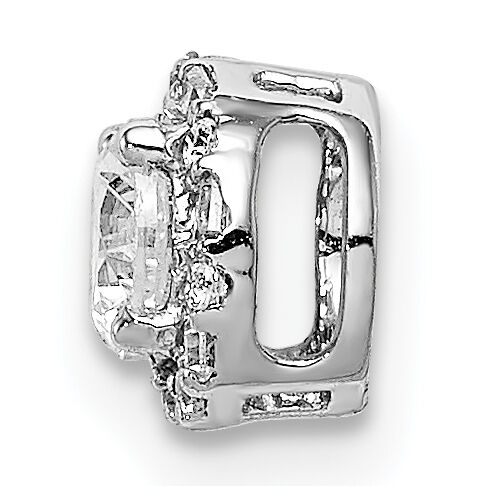 14k White Gold 4.1mm Center 1/20ct. Diamond Semi-mount Chain Slide-PM4024-006-WA