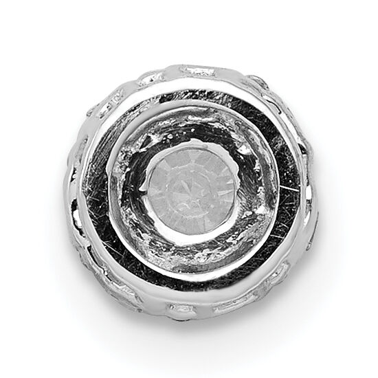 14k White Gold 4.1mm Center 1/20ct. Diamond Semi-mount Chain Slide-PM4024-006-WA