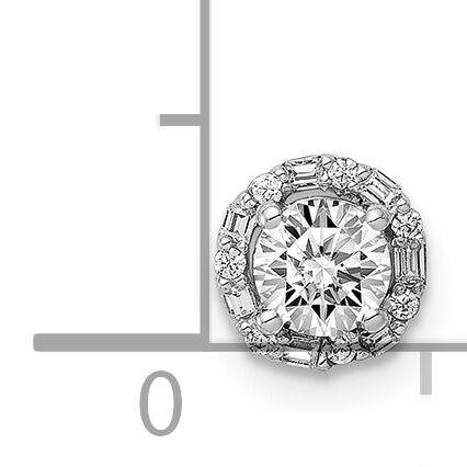 14k White Gold 4.1mm Center 1/20ct. Diamond Semi-mount Chain Slide-PM4024-006-WA