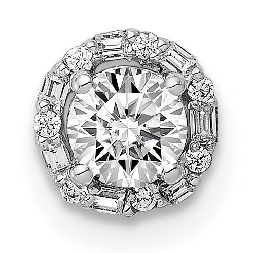 14k White Gold 4.1mm Center 1/20ct. Diamond Semi-mount Chain Slide-PM4024-006-WA