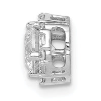 14k White Gold 5.2mm Center 1/10ct. Diamond Semi-mount Chain Slide-PM4024-009-WA