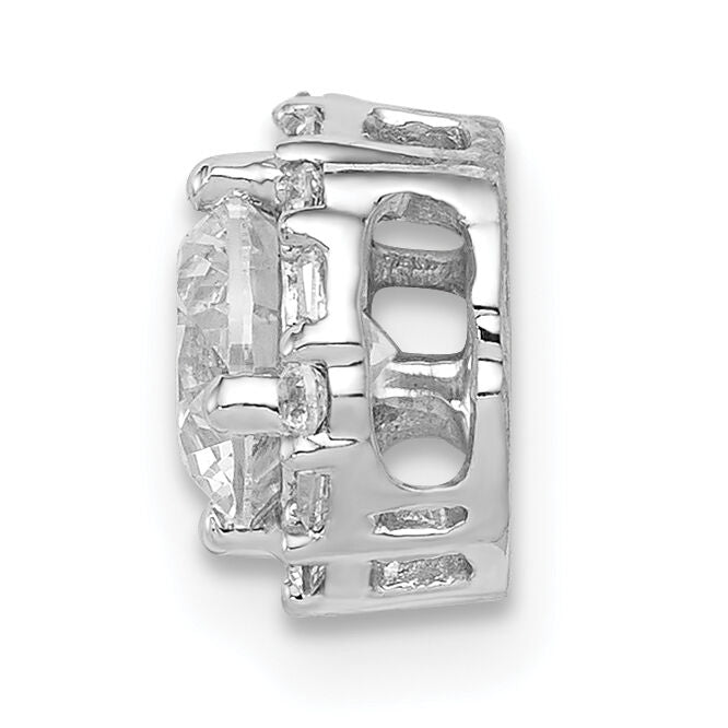 14k White Gold 5.2mm Center 1/10ct. Diamond Semi-mount Chain Slide-PM4024-009-WA