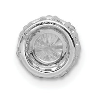 14k White Gold 5.2mm Center 1/10ct. Diamond Semi-mount Chain Slide-PM4024-009-WA
