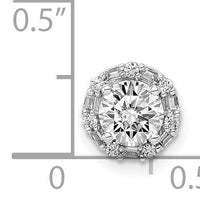 14k White Gold 5.2mm Center 1/10ct. Diamond Semi-mount Chain Slide-PM4024-009-WA