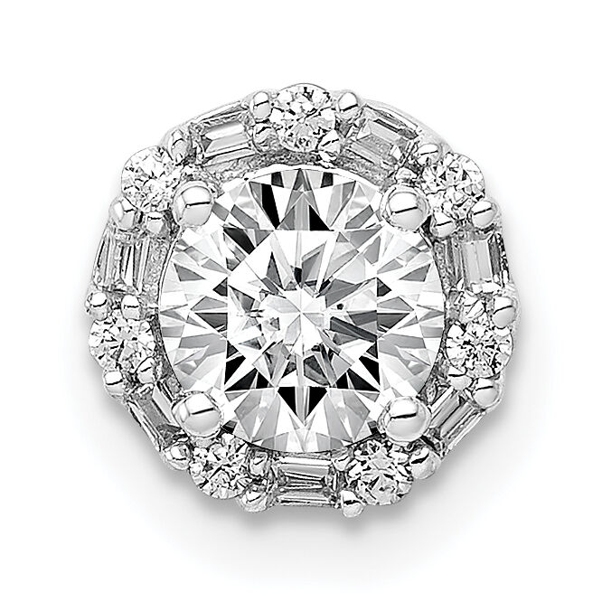 14k White Gold 5.2mm Center 1/10ct. Diamond Semi-mount Chain Slide-PM4024-009-WA