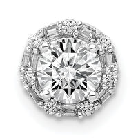 14k White Gold 5.2mm Center 1/10ct. Diamond Semi-mount Chain Slide-PM4024-009-WA