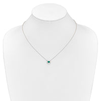 14k White Gold Diamond and Oval Emerald 18 inch Necklace-PM4025-EM-020-WA-18