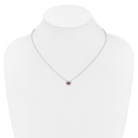 14k White Gold Diamond and Oval Ruby 18 inch Necklace-PM4026-RU-008-WA-18