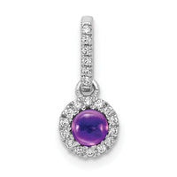 14k White Gold Diamond and Cabochon .47 Amethyst Pendant-PM4031-AM-009-WA