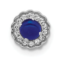 14k White Gold Diamond and Cabochon Sapphire Chain Slide-PM4032-SA-007-WA