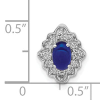 14k White Gold Fancy Diamond and Cabochon Sapphire Chain Slide-PM4033-SA-020-WA