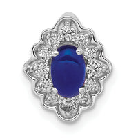 14k White Gold Fancy Diamond and Cabochon Sapphire Chain Slide-PM4033-SA-020-WA
